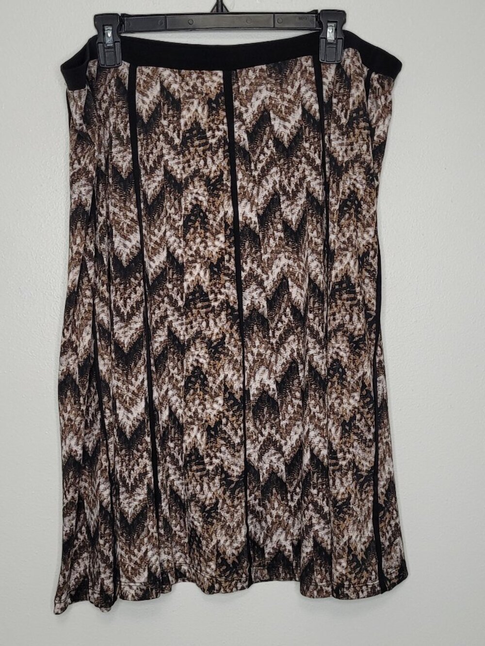 NYCC brown black dark boho pull on elastic waist grunge a line skirt size 2x
